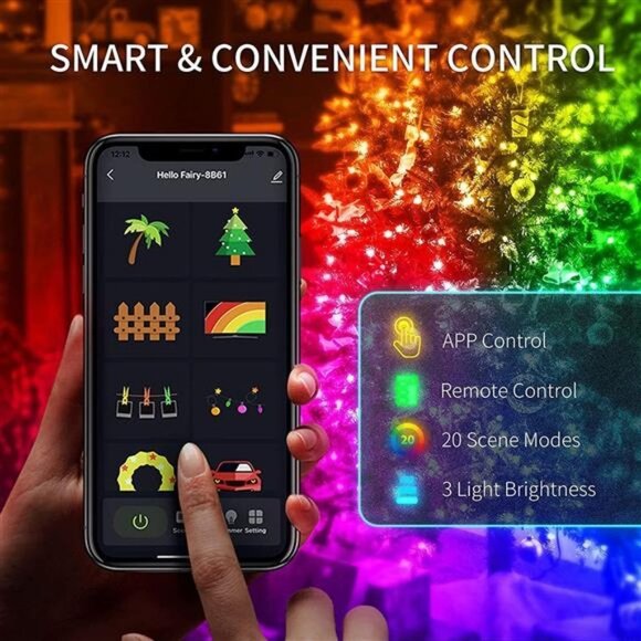 Fairy String Lights, Color Changing LED Lights, USB Twinkle Lights with Music - Picture 5 of 8